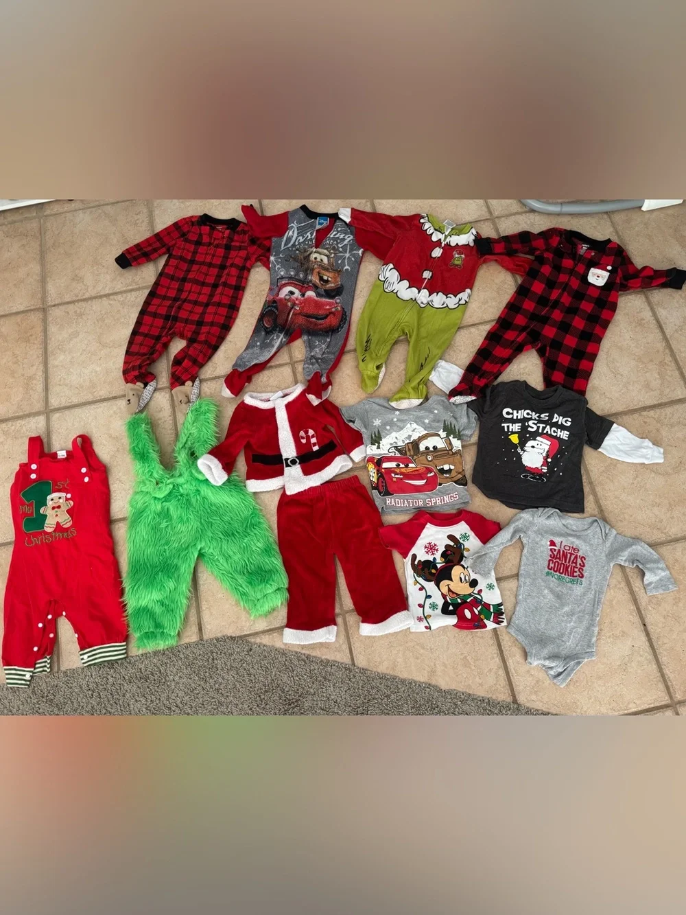 Bundle Lot Of baby Boys 12 Month Christmas Winter Clothes Pajamas Tshirts Outfit